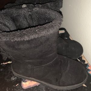 Jessica Cline Black Fur Boots
